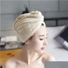 Bonnets de douche Serviette de bain en microfibre cheveux secs séchage rapide dame chapeau doux chapeau pour homme Turban tête enveloppement outils de bain livraison directe maison Ga ot36A