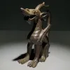 Sculptures Old Object Small Curio Chinese Bronze Animal Unicorn Beast Kylin Chilin Qilin Statue Mascot Room Decor Home Accessories Gift