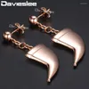 Dangle Earrings 585 Rose Gold Color For Women Santa Christmas Cap Hat Shaped Womens Drop Earring Davieslee Jewelry Gift LGE187A