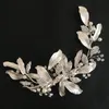 SLBRIDAL Handmade Silver Color Crystals Rhinestones Flower Leaf Wedding Hair Clip Barrettes Bridal Headpiece Hair accessories 240315