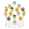 フックアクリルカップケーキディスプレイスタンド16ティア透明な誕生日パーティーウェディングデザートオーガナイザー家庭用ケーキホルダー2024