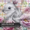 Paastafelkleed rond schattige konijntjes tafelkleed wasbaar vlek- en kreukbestendig waterdicht doek 60 inch 240312