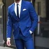 Royal Blue Silm Fit Men Suits for Groomsmen 2 قطعة مخصصة زفاف زفاف جديدة