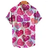 Camisas casuales para hombres 2024 Camisa hawaiana de verano Tops de solapa 3D Graffiti Pintura al óleo Impresión Moda Streetwear Harajuku