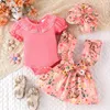 Clothing Sets Ceeniu Baby Easter Costume Girls Ruffles Collar Romper Bowknot Suspender Dresses For With Hat Born