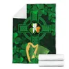 Couvertures Ireland Ireland Celtic Happy Leprechaun Flannel Blanket 3D Print Chiffre imprimé pour adulte décor pour le couches