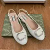 Sandalias de zapatos de ballet tobogán de diseño de lujo