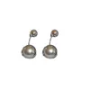 Boucles d'oreilles pendantes en alliage de Zinc pour femmes, bijoux tendance, rond, gris, perle, Simple, à la mode, vente en gros