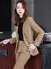 Frauen Blau Marine Schwarz Formale Blazer Hosenanzug Weibliche Feste Jacke und Hose 2 Stück Set Für Büro Damen Winter arbeitskleidung M7tA #