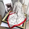 Halsdukar Square Silk Scarf For Women Hijab Hair Bands Neckerchief Female Satin Shawl Ribbon pannband Fashion Wraps Bandana