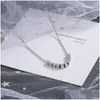 Hänghalsband Fashion Sier Color Square Block Pärlat halsband för kvinnors chokerkedja Charm smycken Tillbehör Drop Delivery Pend Oteml