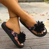 Chinelos mulheres flor apartamentos sapatos casuais sandálias de verão clip toe designer flip fops 2024 praia ao ar livre andando mujer zapatos