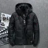 uomo multi-tasca inverno autunno bianco piumino d'anatra Cott imbottito Parka soprabito con cappuccio Plus Veet caldo cappotto militare impermeabile N4oM #