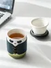 Ensembles de service à thé en céramique, tasse à thé de voyage Panda, Kungfu, théière Ins, tasses de 300ml, 60ml, 40ml, boîte cadeau, vert, noir, 2 couleurs