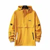 Veste pour hommes printemps automne tendance mince pull à capuche vestes hip hop streetwear mâle manteau décontracté jaune vêtements d'extérieur coupe-vent 04JC #