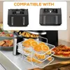 Double Boilers Air Fryer Rack For Ninja Multi-Layer Basket Stainless Steel Grilling Cooking Durable Easy To Use
