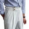 Regulowane talia Man Suit Pants Offic Formal Suit Pant Pant Wedding Groom Party Dr Slim Fit Casual Male Male Spodni i5xy#