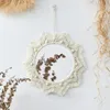 Macrame Wall Mirror Boho Round Mirrors Art Home Room Decor for Apartment Living Room Bedroom Baby Christmas Decoration Gift 240320