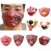 Masque de Clown demi-visage en Latex, fournitures de fête, nouveauté d'halloween amusante pour adultes et enfants, décorations de carnaval Cosplay