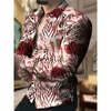 Vintage Social Lg Camisas con mangas para hombres Camisa casual de gran tamaño Estampado de tigre Tops a tope Ropa para hombres Ropa de fiesta al aire libre c0D9 #