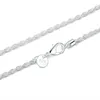 Catene Classico Argento sterling 925 16/18 20 22 24 pollici 3mm Collana con corda Moda donna Matrimonio Gioielli squisiti