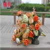 Dekorativa blommor 2024 Vacker Rose Peony Artificial Silk Small Bouquet Flores Home Party Spring Wedding Decoration Mariage Fake Flower