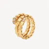 Serpentine Viper Ring Snake Ring Flera stilar Luxury Brand Ring Mens Womens Unisex Ring Gold Rose Gold Silvery Diamond Ring Val223T