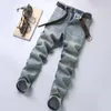 Spring Men Classic Busin Dżinsy Slim Fit Straight Work Wear Wed Vintage Denim Pants Fi Casual Spoders Męskie ubranie J1tq#