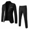 men's Classic 2 Piece Suit Set Jacket & Pants For Busin Wedding Party High Quality Lg Sleeved Blazers Soft Pants For Mens i7ZD#