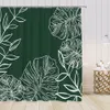 Lämnar duschgardiner Bright Tan Palm Leaf Floral Pumpkin Fall Bath Curtain Set Polyester Fabric Home Badrumdekor med krokar 240328