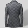 lansboter Grey Men's Suit Spring and Autumn Coat Korean Versi Slim Fit Medium Youth Small Fi Casual Single Jacket x50B#