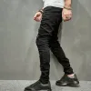 Jeugd Fi Zwart Patchwork Gescheurde Denim Broek Herfst Mannen Stretch Skinny Jeans Streetwear Mannelijke Casual Cott Potlood Broek 791e #
