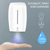 Flytande tvål dispenser 1000 ml automatisk handdesinfektion väggmonterad sensor dim spray stor kapacitet sprayer kontor hemtillbehör