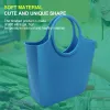 Körbe Silikon Faltbare Gummi Strand Kleidung Wäschekorb Outdoor Einfarbig Picknick Lebensmittel Obst Gemüse Tragen Organizer Taschen