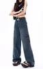 Damen Jeans WCFCX STUDIO Multi-Pocket Vintage Streetwear Korean Y2K Baggy Cargo High Waist Straight Wide Leg Pants Denim Hose