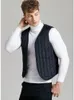 Nouveaux hommes classiques col en V manches Puffer hiver ultra léger vers le bas gilets de haute qualité portable mâle ajusté chaud solide gilet R4r9 #