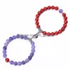 Perlé 2Pcs / Set Distance Magnétique Perle Bracelet Couple Amoureux De Coeur Minimaliste Correspondant Bracelets D'amitié Pour Les Femmes Drop Dhgarden Dhavr