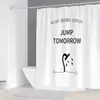 Simples carta preto branco cortinas de chuveiro design cortina do banheiro nordic casa decoração acessórios tela banho com ganchos 240328