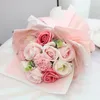 Dekorativa blommor Creative Artificial Flower for Mother's Valentine's Day Gift Rose Soap Bouquet Graduation Wedding Decor