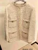 Designer Rätt version ~ Högt innehållsull Fried Dough Twist Knitting Loose Profile Woolen Jacket 8971 på hösten och vintern B057