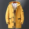 Weiße Daunenjacke Männer Winter Dicke Warme LG Parkas Kapuzenmantel Mantel Winddicht -20 Grad Schnee Daunenjacken Doudoune Homme f5n8 #