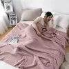Blankets Summer Waffle Plaid Cotton Bed Blanket Thin Quilt Knitted Green Bedspread Pink Picnic Home Coverlets