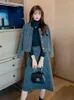 Work Dresses Autumn Winter Fashion Women's Tweed Suits Chic Chain Trim Long Sleeve Wool Short Jackets Coat And Skirt Outfits Two Piece Sets