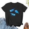 Polos femininos The Blue Axolotl Cute Action T-shirt Engraçado Roupas de verão Tops para mulheres