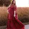 Clothes For Po Shoot Pregnant Women Soft Skin Friendly Linen Cotton Pregnant Woman Bohemian Style Dresses for Baby Showers 240321