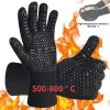 Gloves 1 pcs Fire Resistant Oven Gloves Heat Resistant, Cut Resistant Silicone Grilling Gloves Smoker Kitchen Safe Cooking Gloves