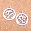 32pcs Antique Silver Plated Bronze Plated Yoga OM Charms Pendant DIY Necklace Bracelet Bangle Findings 25mm2443