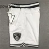 Men's Quick Drying Embroidered Shorts Nets Embroidered Basketball Pants Retro Sports Shorts Pockets American Casual