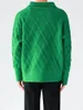 men and Women's Retro Green Turtleneck Sweater, Knitted Cardigan, Oversized Coat, Loose Casual Wear, Autumn, Winter, Trendy,2023 51L3#