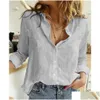 T-shirt pour femme Chemise de créateur Hauts pour femmes Chemisier Femmes Chemises boutonnées blanches Chemises de travail décontractées à col en V Manches 3/4 Léger Sol Dhoah